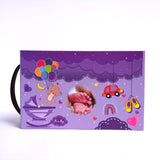 Purple Plum Baby Shower Magnetic Closure Box with Handle